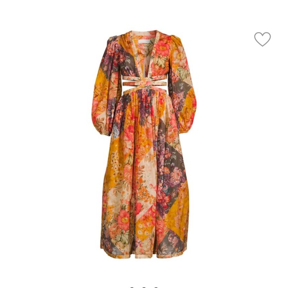 ZIMMERMANN Pattie Floral A Line Midi Dress - Picture 5 of 9